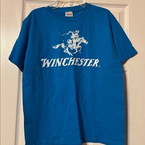 NWOT Gildan Ultra Cotton Bright Blue Tee youth large Winchester